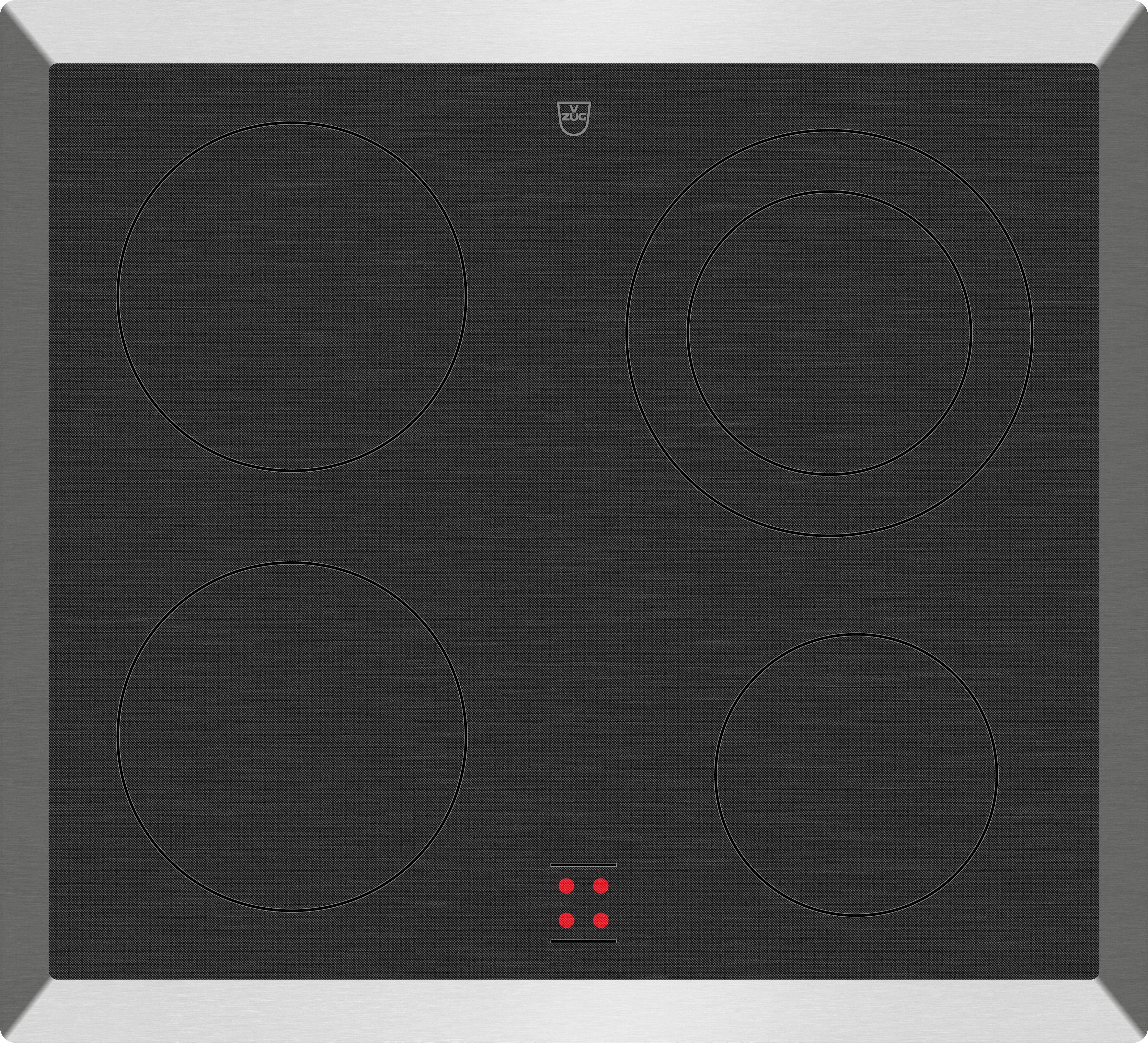 V-ZUG Kochfeld CookTop V200 E604, 60 cm, externe Bedienung, Übermassrahmen, 3116600001