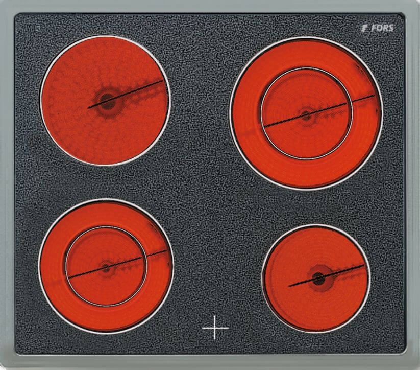 Fors Glaskeramikkochfeld 58, EURO, externe Bedienung, Chromstahl-Rahmen, 60 cm, GKU 642 ES