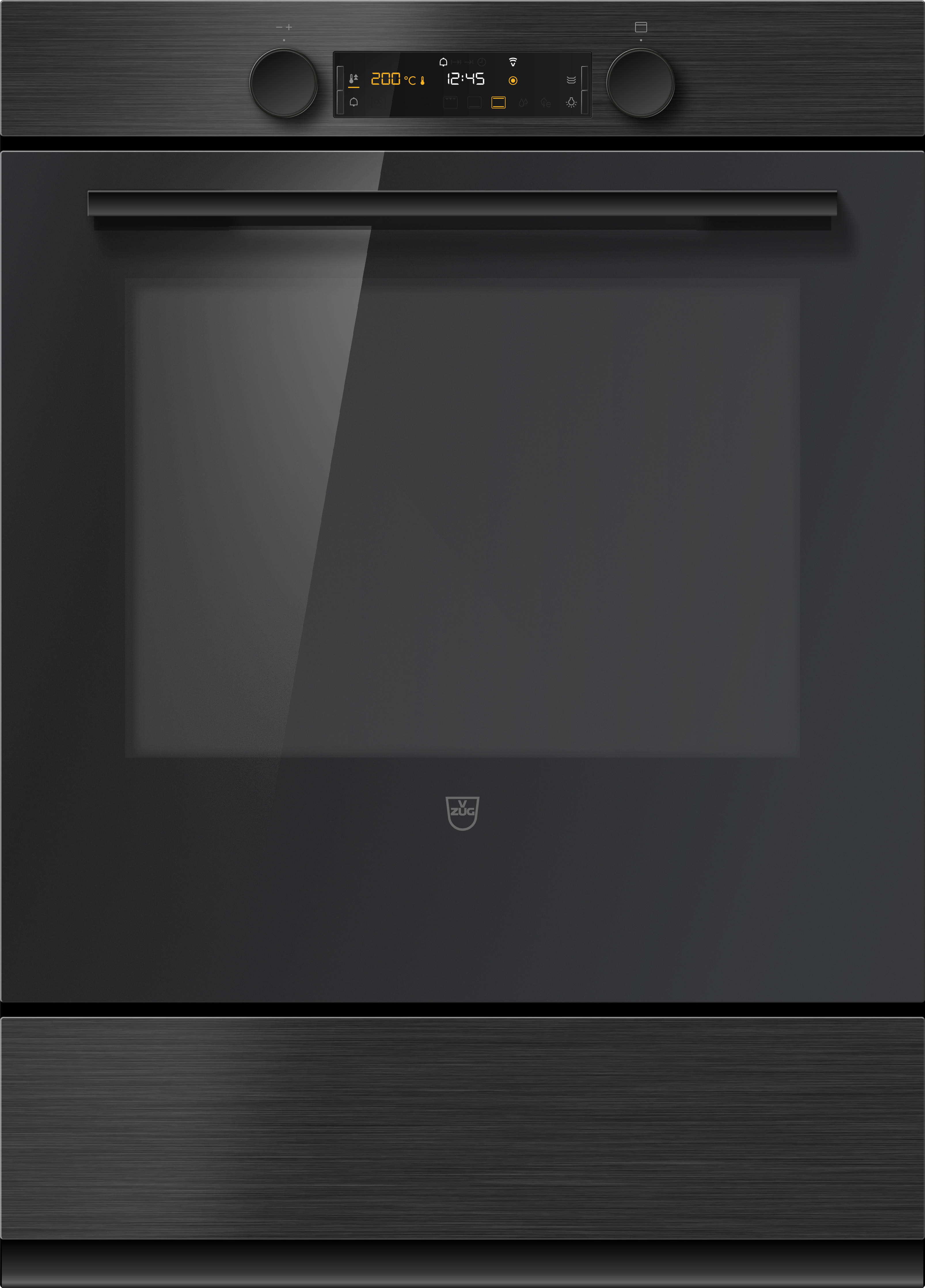 V-ZUG Backofen Combair V400 76C, 55 cm, Geräteschublade, TopClean, Nero, 2103800024