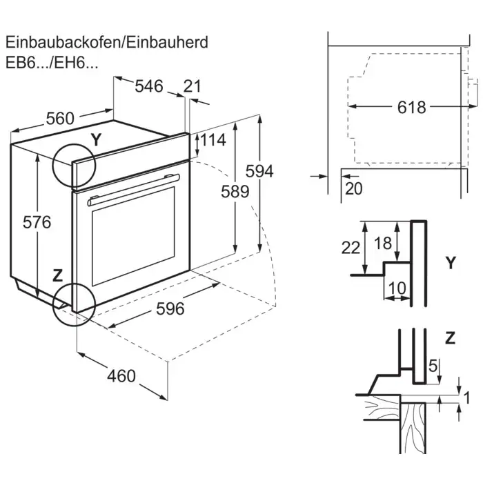 Electrolux Einbauherd, EURO, Katalyse, A+, Weiss, EH6L40XWE