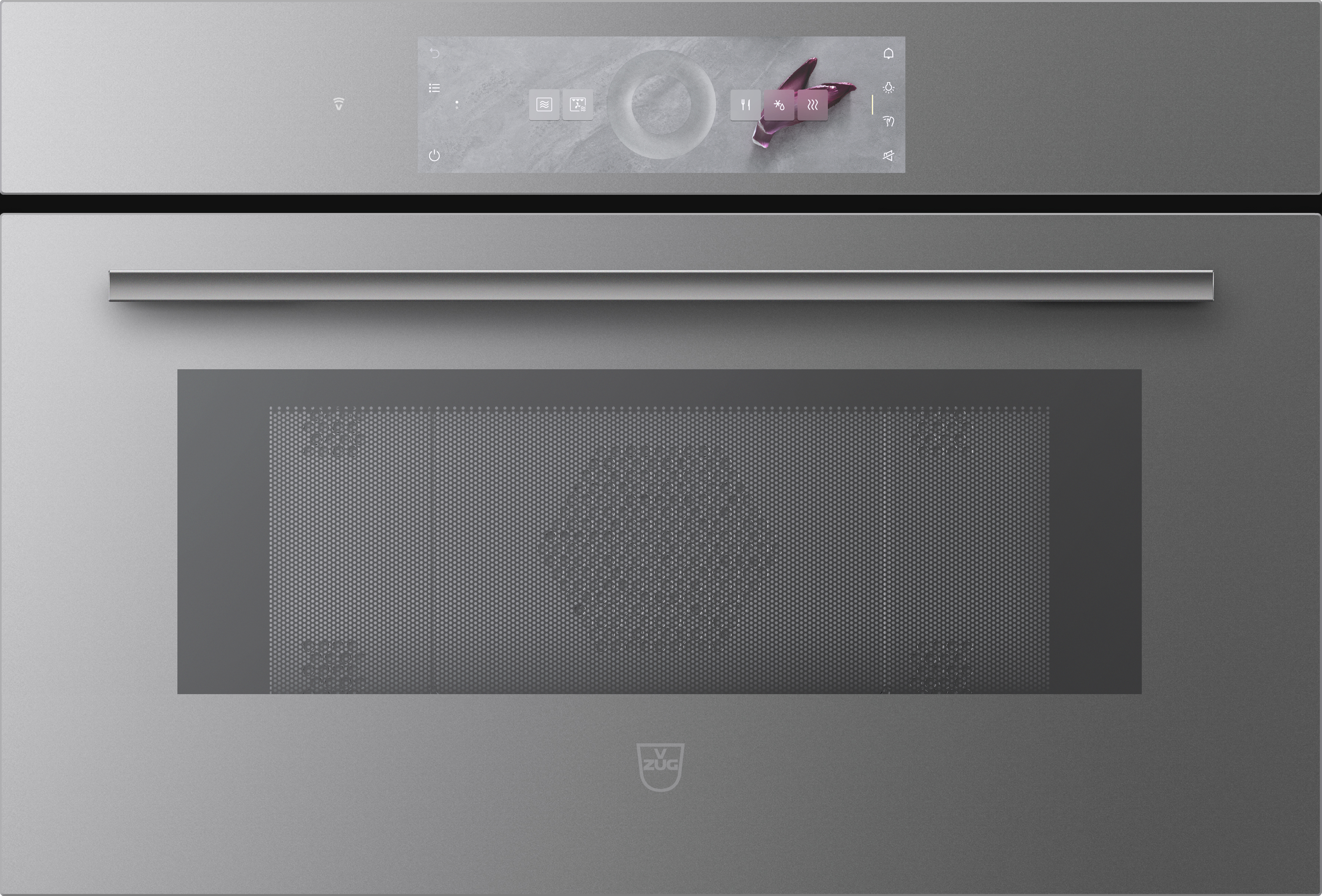 V-ZUG Mikrowelle CombiMiwell V2000 38C, 55 cm, Spiegelglas Platinum, 2402200001 V-ZUG Mikrowelle CombiMiwell V2000 38C, 55 cm, Spiegelglas Platinum, 2402200001