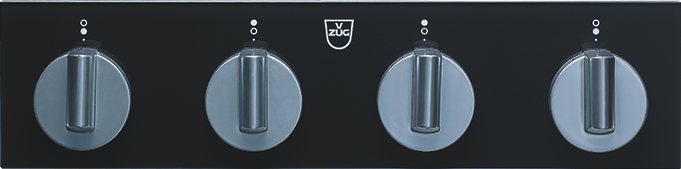 V-ZUG Externe Bedienknebel ESIS4, Schaltkasten für Induktion, 4 Kochzonen, Spiegelglas, 92A400