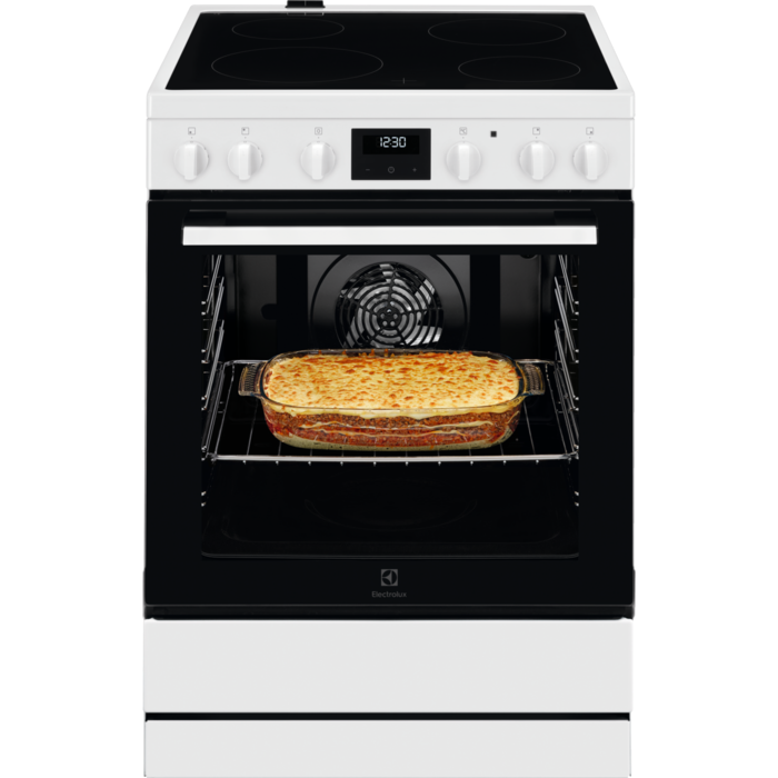 Electrolux Freistehender Herd, Glaskeramik Elektrisch, 596 mm, Weiss, 230V, FEH6LV202 Electrolux Freistehender Herd, Glaskeramik Elektrisch, 596 mm, Weiss, 230V, FEH6LV202
