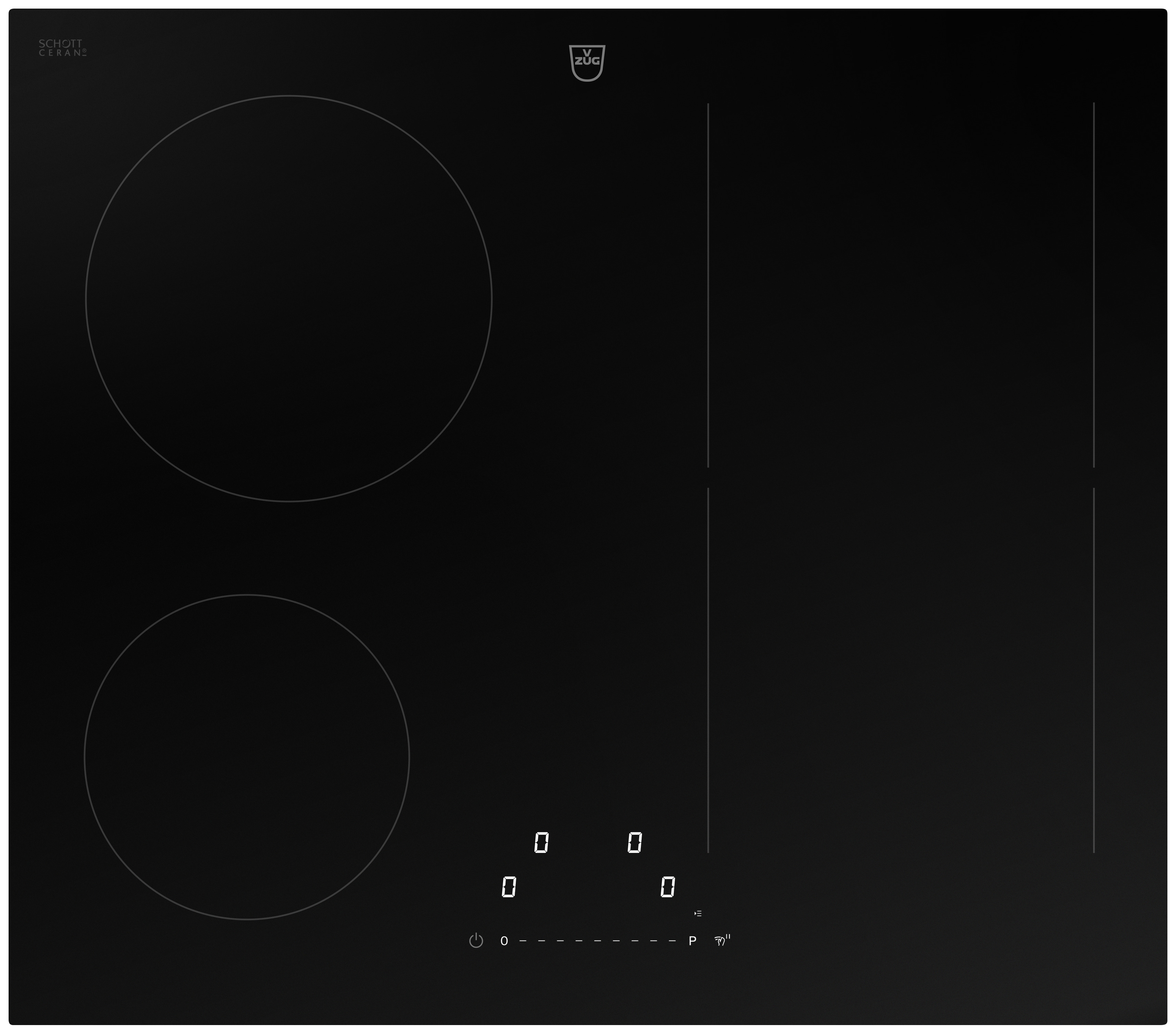 V-ZUG Induktions-Kochfeld CookTop V2000 I604, 60 cm, Black-Design, DualDesign, 3118000001 