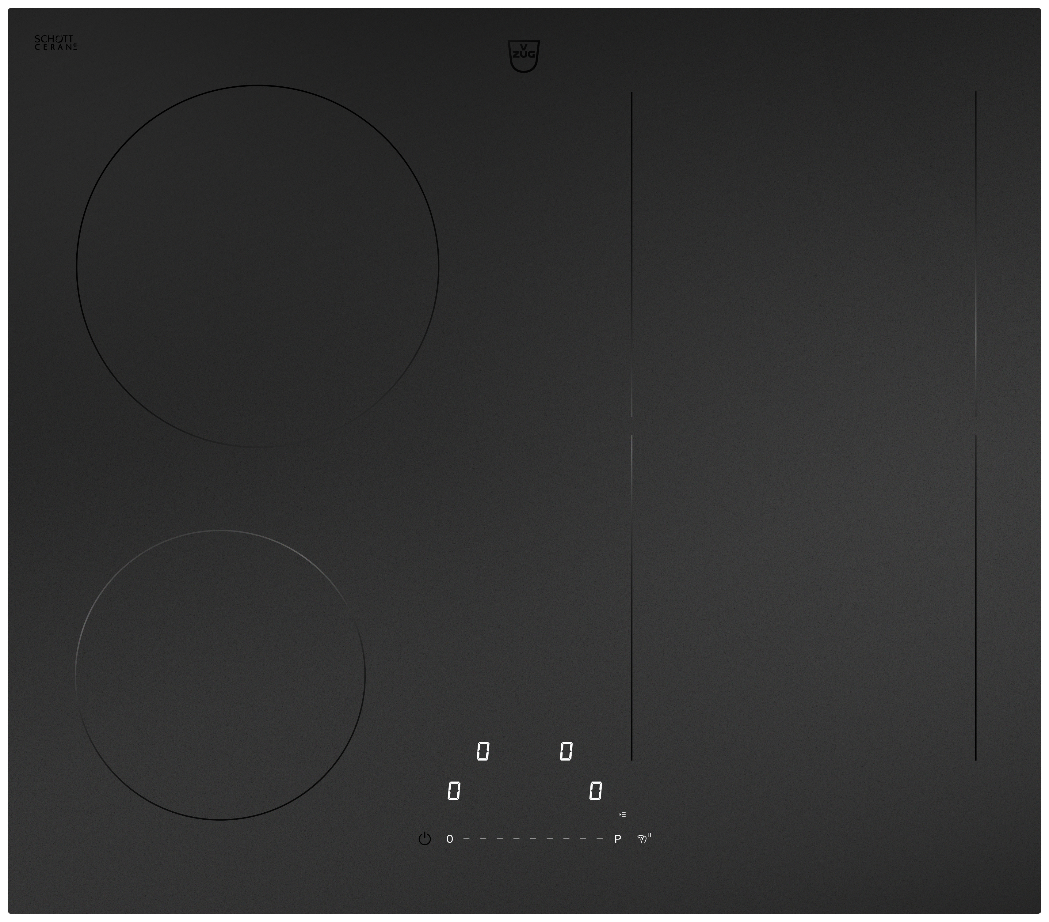 V-ZUG Induktions-Kochfeld CookTop V2000 I604, 60 cm, BlackDesignMatte, DualDesign, 3118000005 