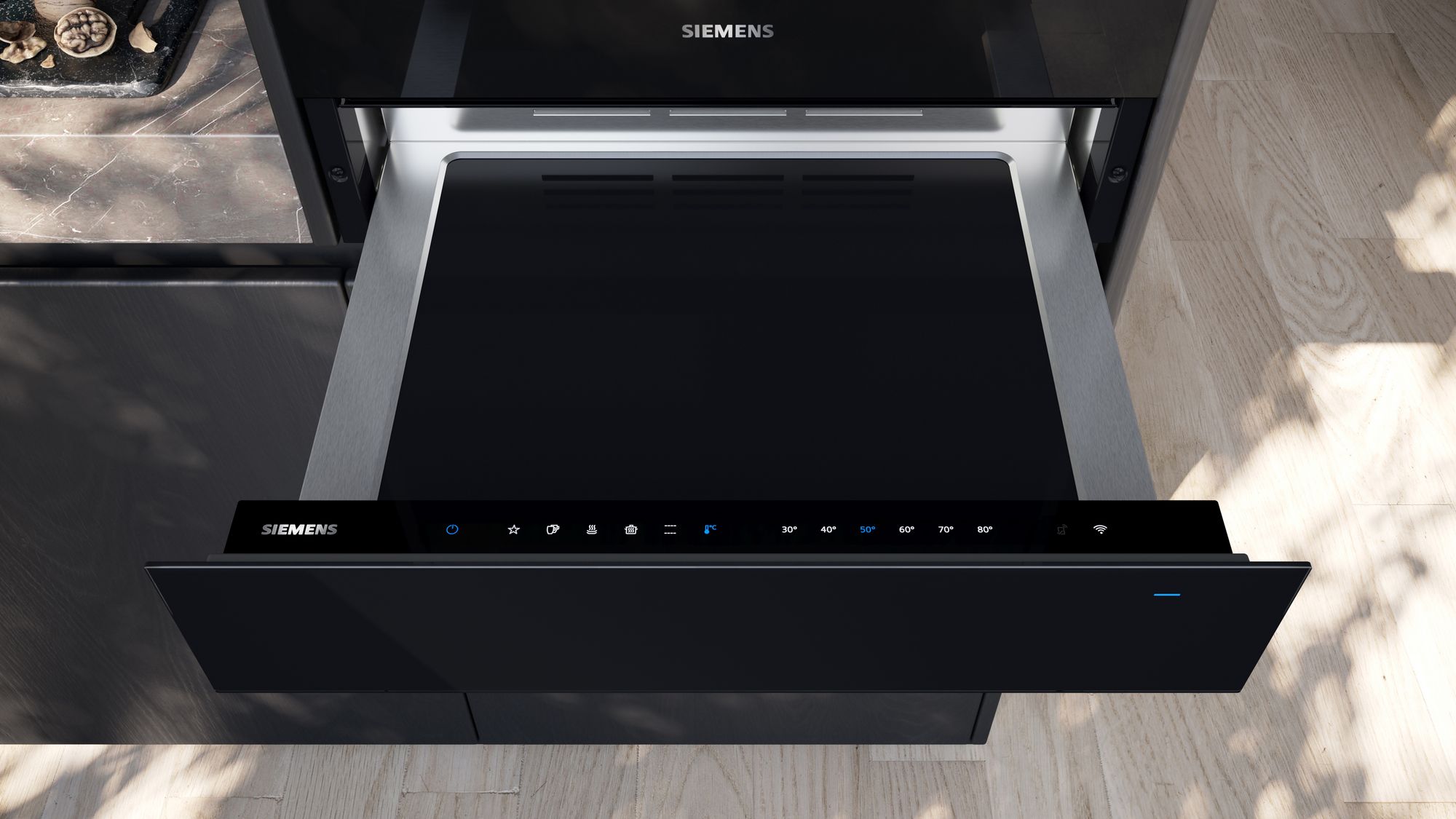 Siemens Einbau Wärmeschublade iQ700, 60 x 14 cm, Schwarz, BI710C1B1C 