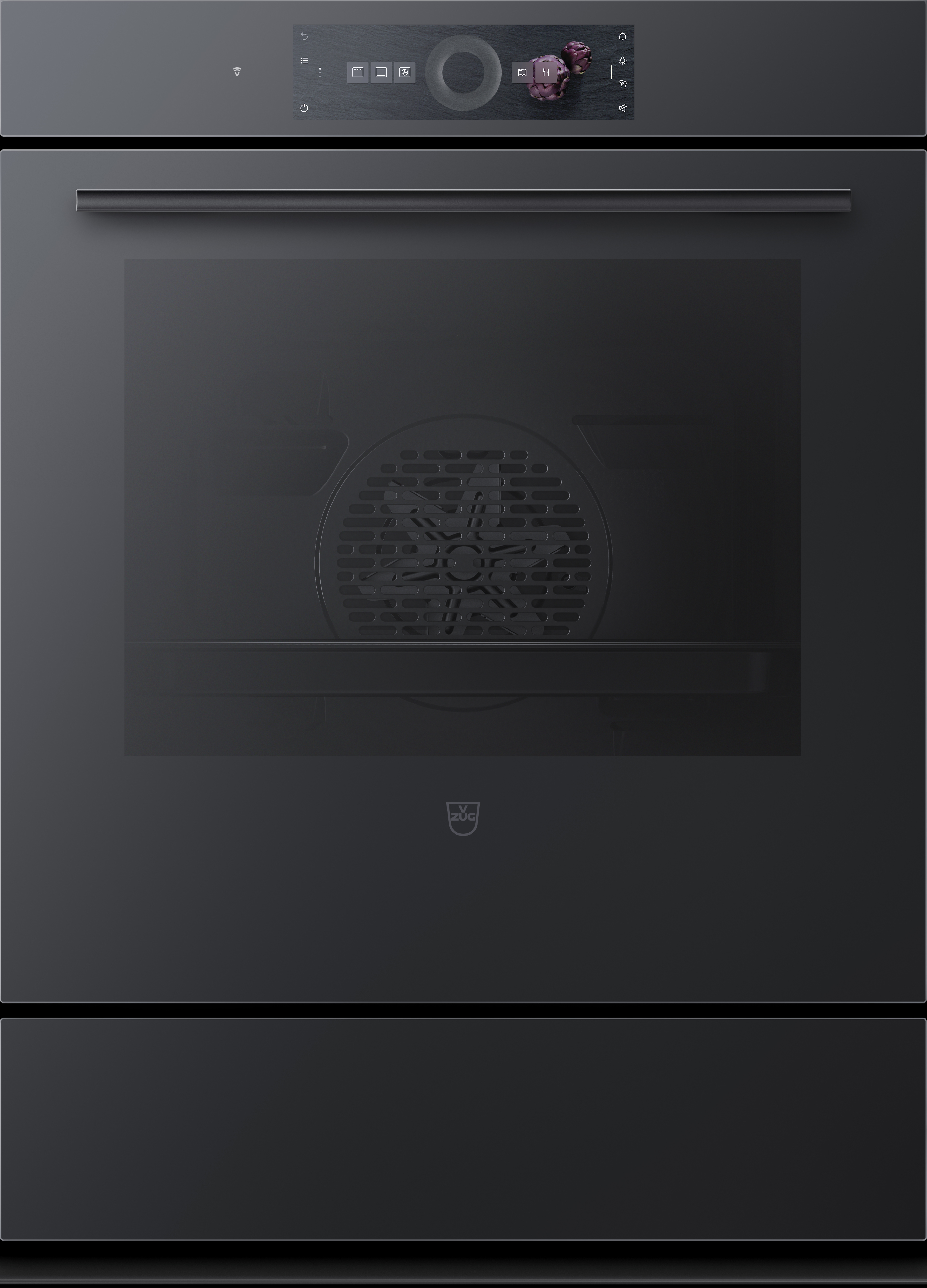 V-ZUG Backofen Combair V4000 76C, 55 cm, Geräteschublade beheizbar, TopClean, Spiegelglas Schwarz, 2105300003