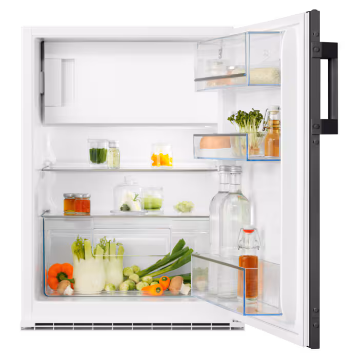 Electrolux Einbau-Kühlschrank mit Gefrierfach, 75.8 cm, Schwarz, Türanschlag rechts, EK136SRSW
