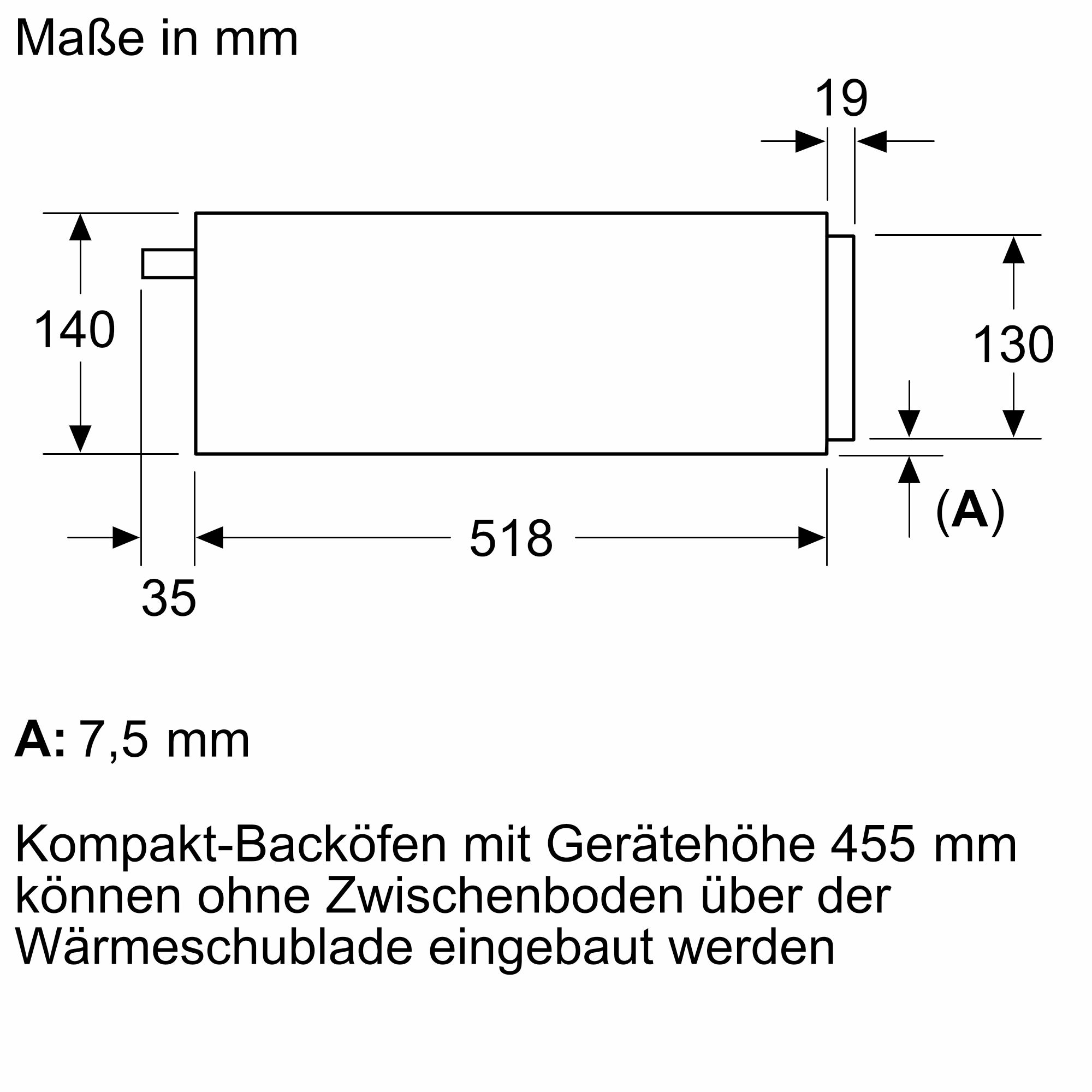 Siemens Einbau Wärmeschublade iQ700, 60 x 14 cm, Weiss, BI710C1W1