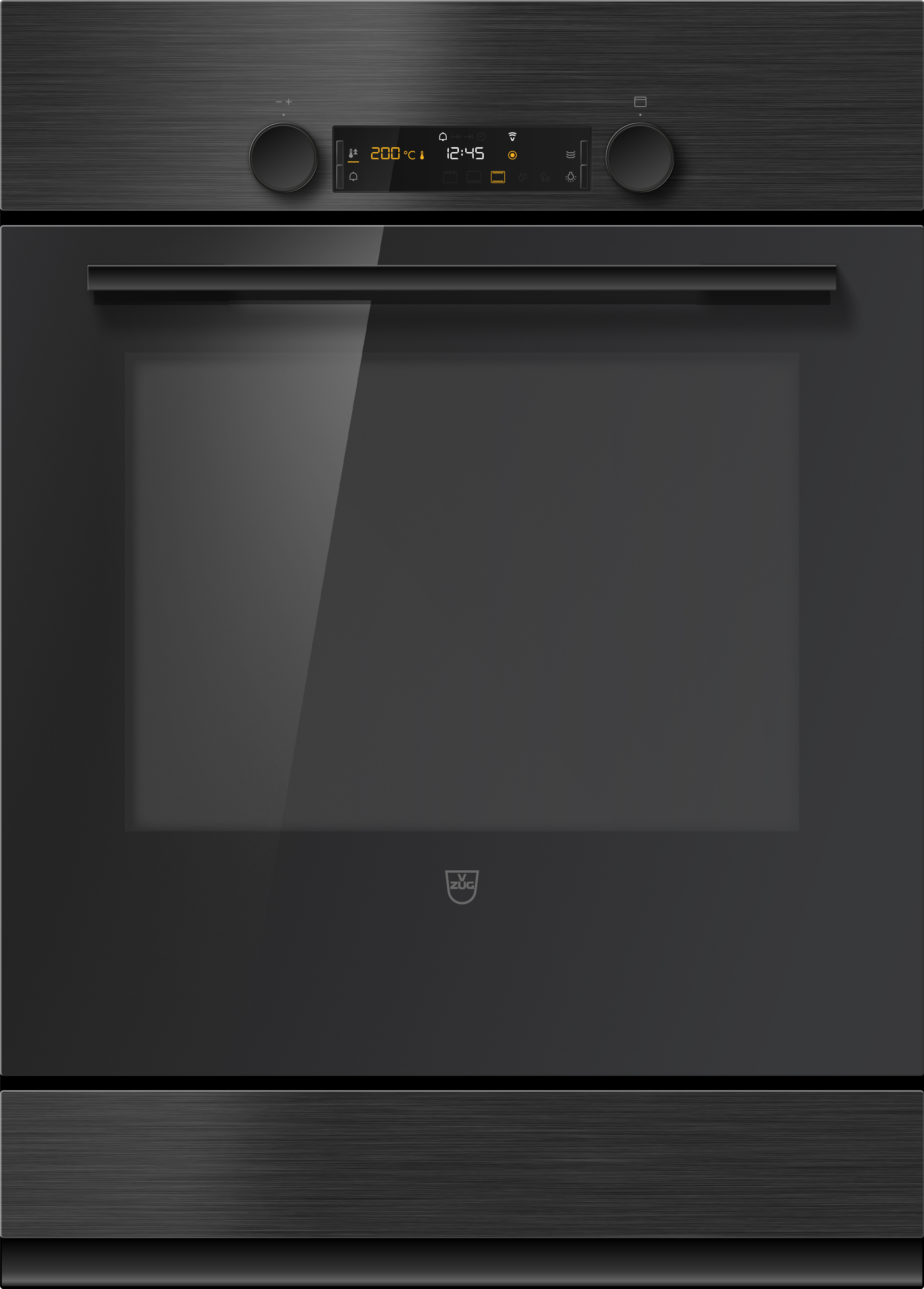 V-ZUG Backofen Combair V400 7UC, 55 cm, Geräteschublade, Untereinbau, TopClean, Nero, 2107500013