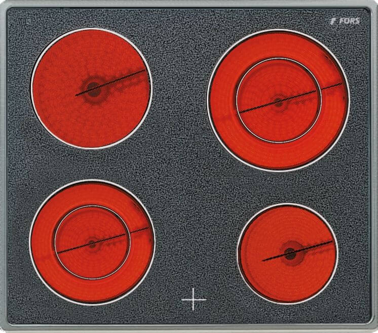 Fors Glaskeramikkochfeld 58, EURO, externe Bedienung, Chromstahl-Rahmen, 58 cm, GKT 642 ES 