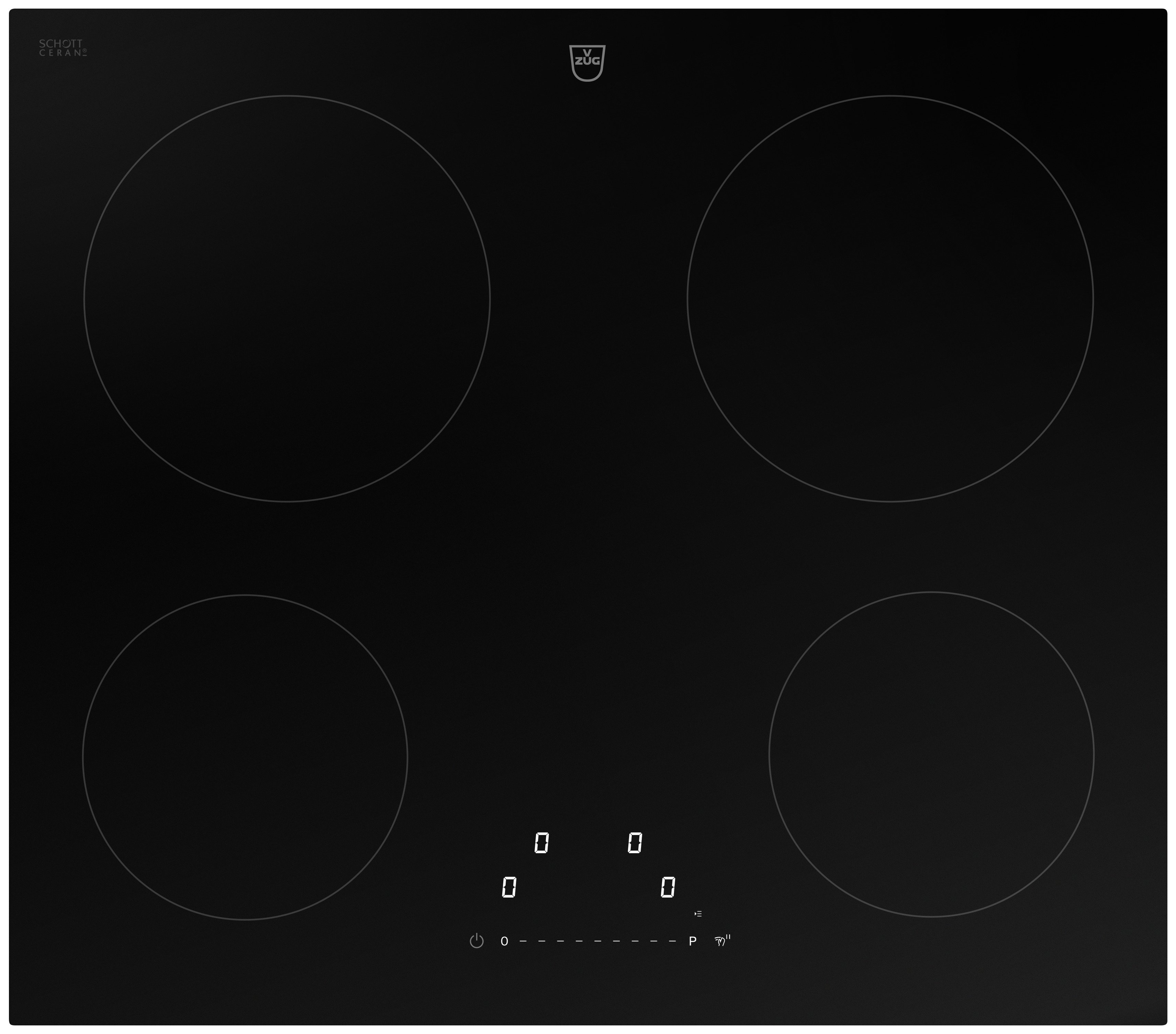 V-ZUG Induktions-Kochfeld CookTop V2000 I604, 60 cm, BlackDesign, Chromstahl-Rahmen, 3117900000