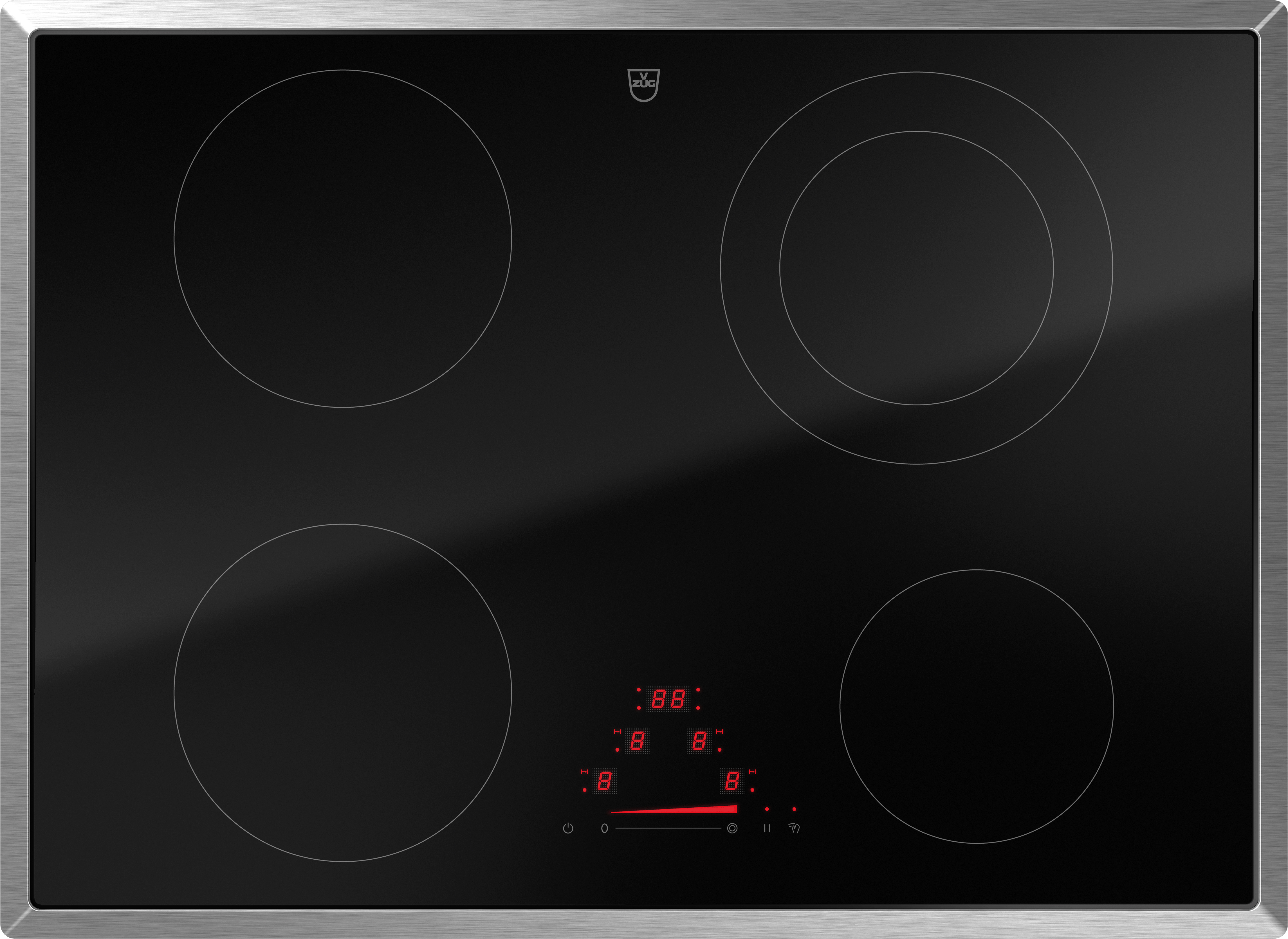V-ZUG Kochfeld CookTop V4000 A704, 70 cm, Chromstahl-Rahmen, 3117000000