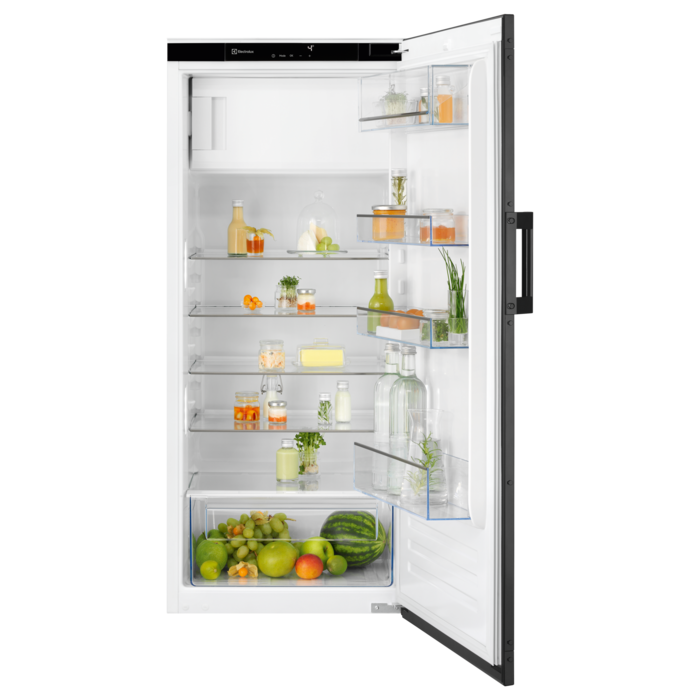 Electrolux Einbau-Kühlschrank mit Gefrierfach, 126.9 cm, Schwarz, Türanschlag rechts, EK242SRSW