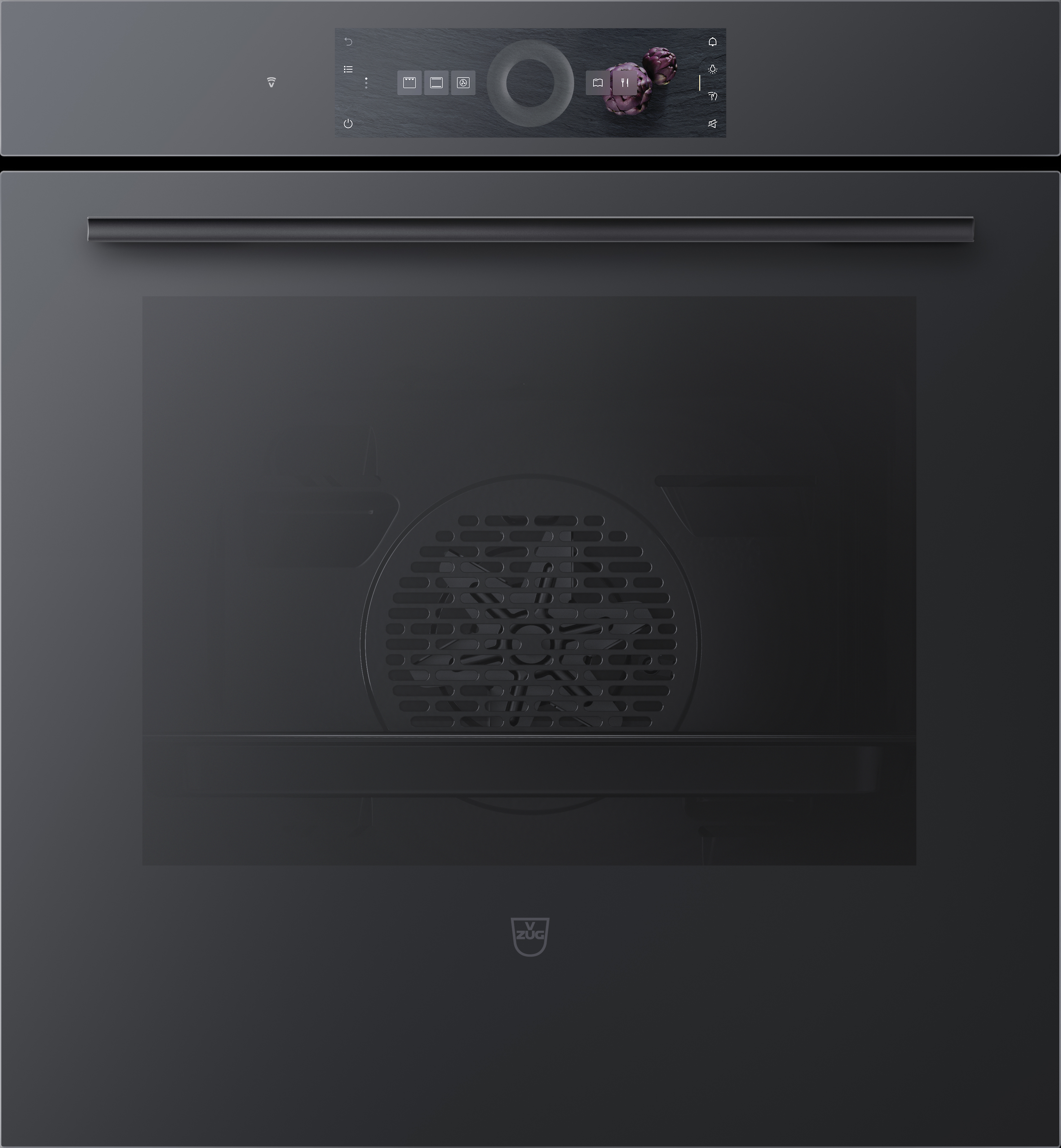 V-ZUG Backofen Combair V4000 60PC, 55 cm, Kurzmodell, Pyrolyse, Spiegelglas Schwarz, 2105400005