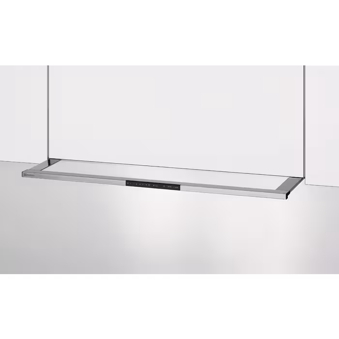 Electrolux Einbau-Flachschirmhaube mit Glasauszug, Abluft/Umluft, A++, 90 cm, Chrom, DASL9050CN