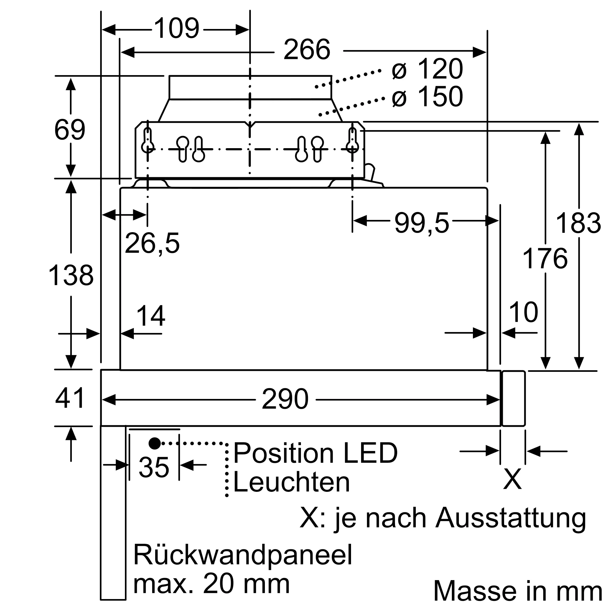 Siemens Flachschirmhaube iQ100, 60 cm, Silbermetallic, LI64MA521C