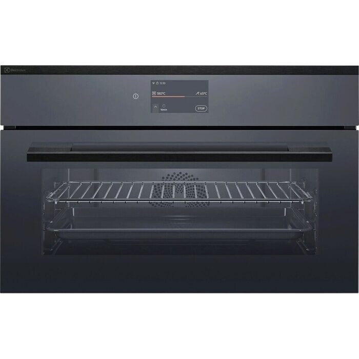 Electrolux Einbaubackofen Compact EURO Steam Multifunktions-Ofen, Schwarz Spiegel, EB3GL40SP