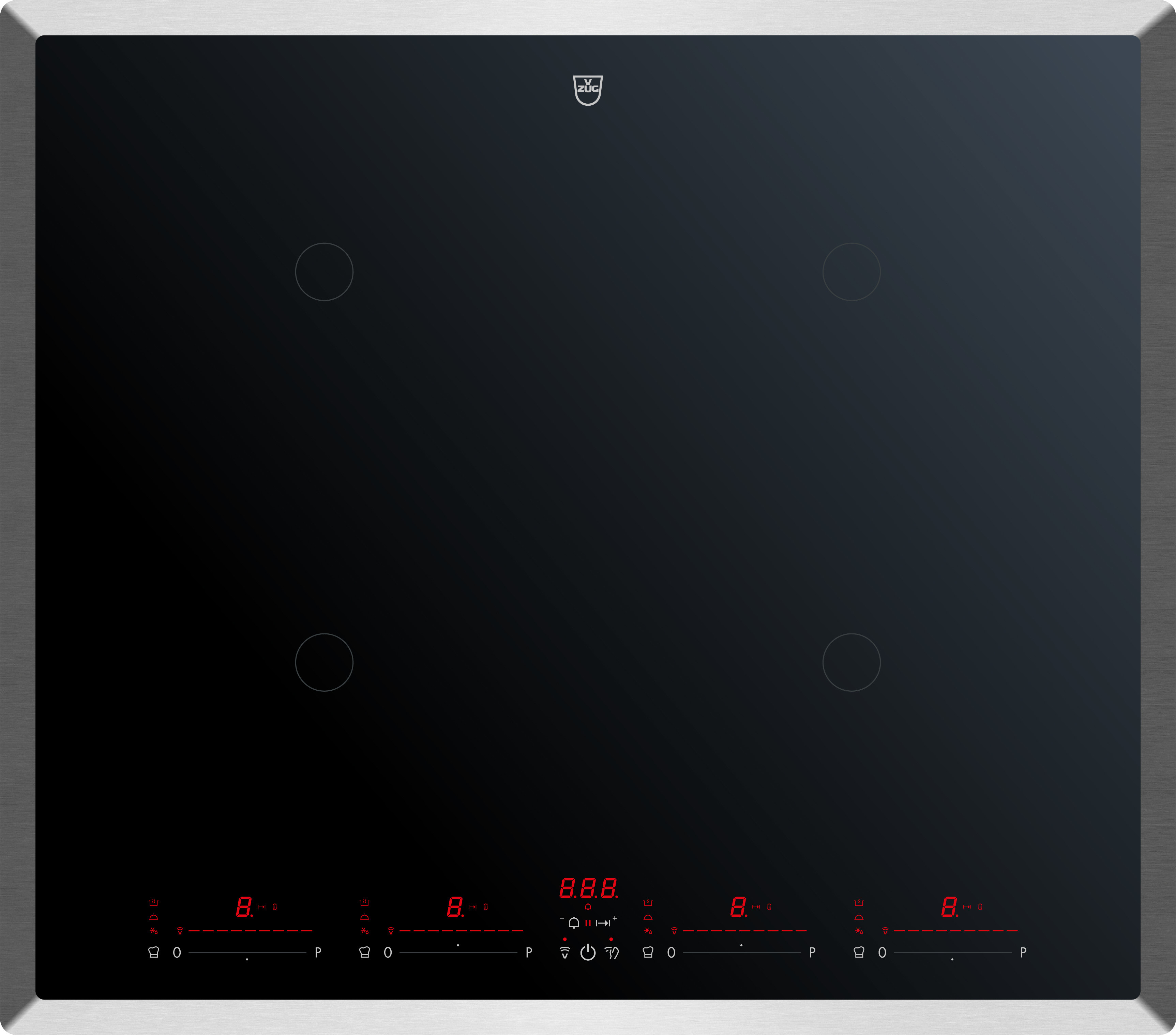 V-ZUG Induktions-Kochfeld CookTop V4000 I704, 70 cm, Chromstahl-Rahmen, 3111600001