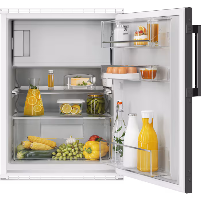 Electrolux Einbau-Kühlschrank mit Gefrierfach, D, 75.5 cm, Schwarz, Türanschlag rechts, EK136SRSW 