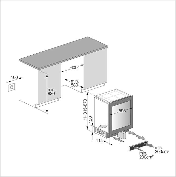 ASKO Einbau-Weinschrank, Unterbau, Elements, 82-87 cm, WCN 15842 G