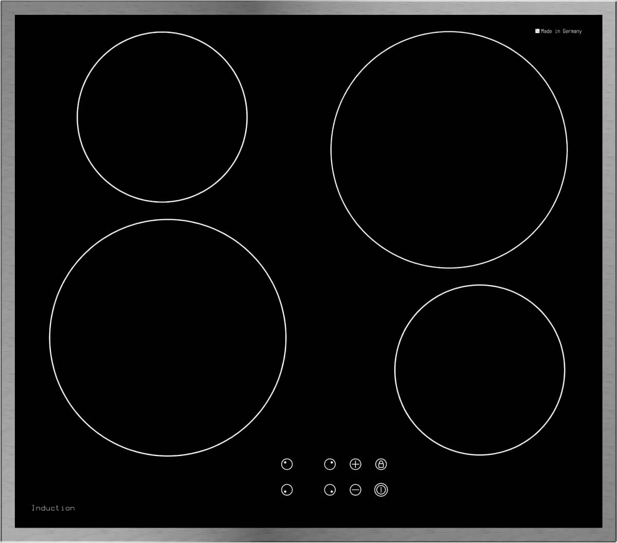 Fors Induktionskochfeld 58 cm, Chromstahlrahmen, TI 64 ES 