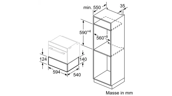 Siemens Einbau-Wärmeschublade iQ500, 60 x 14 cm, Schwarz, BI510CNR0