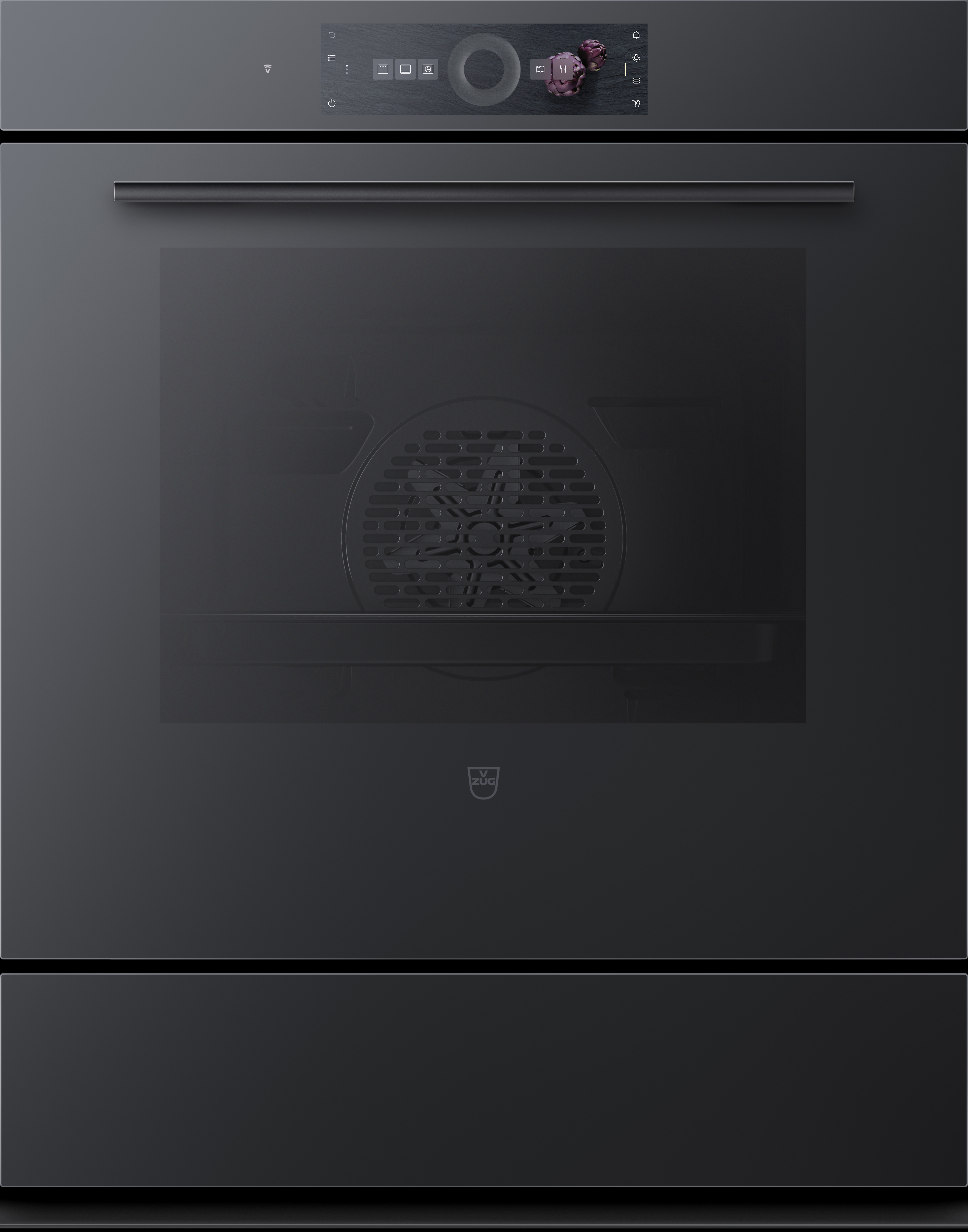 V-ZUG Backofen Combair V4000 76, Geräteschublade beheizbar, TopClean, Spiegelglas Schwarz, 2106400001