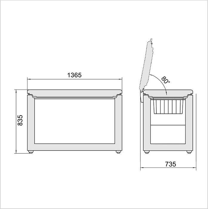 FORS  Gefriertruhe freistehend, E, 400 l,  Weiss, FFT 140894 SE