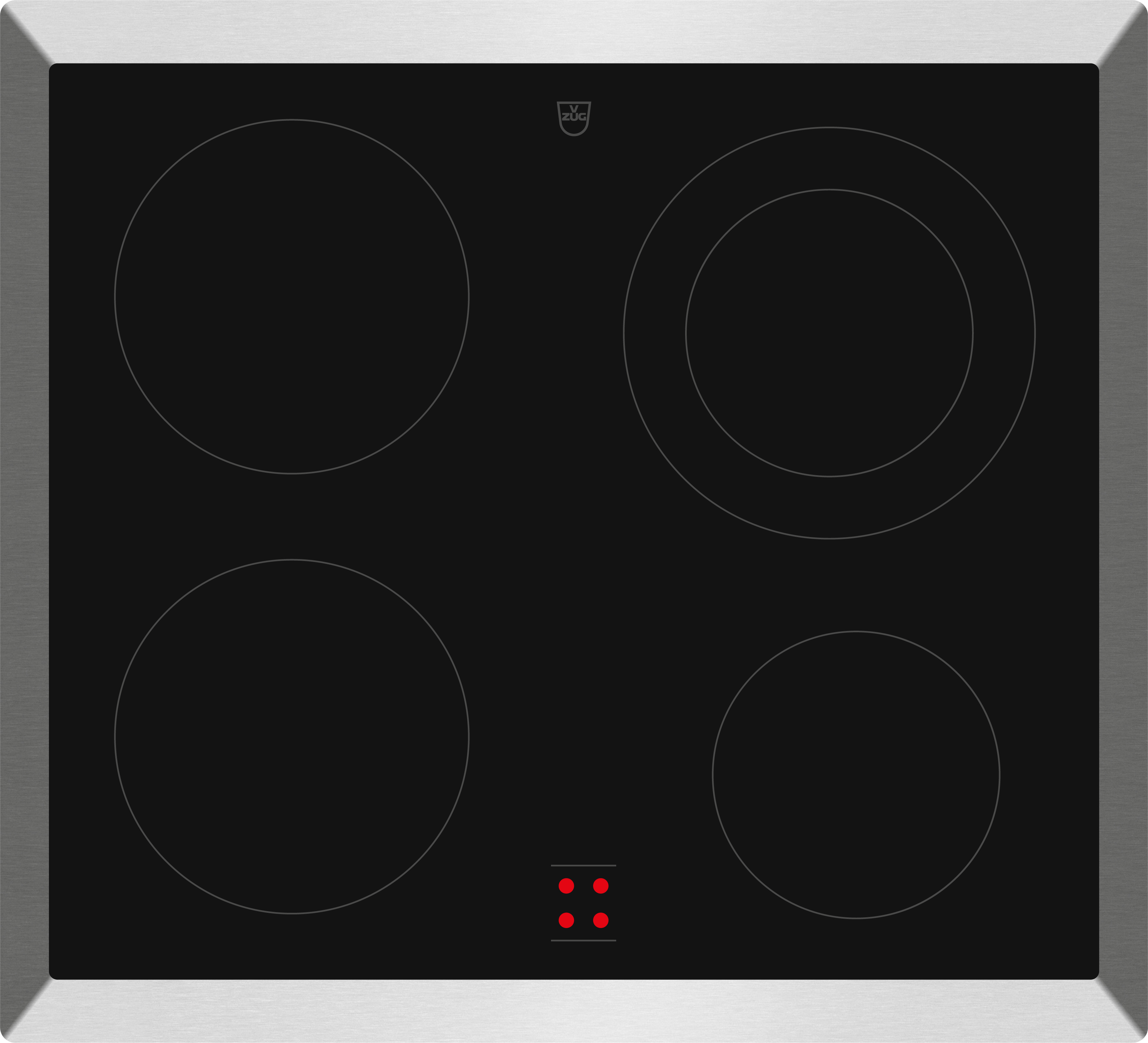 V-ZUG Kochfeld CookTop V400 E604, 60 cm, externe Bedienung, Übermassrahmen, 3111900002