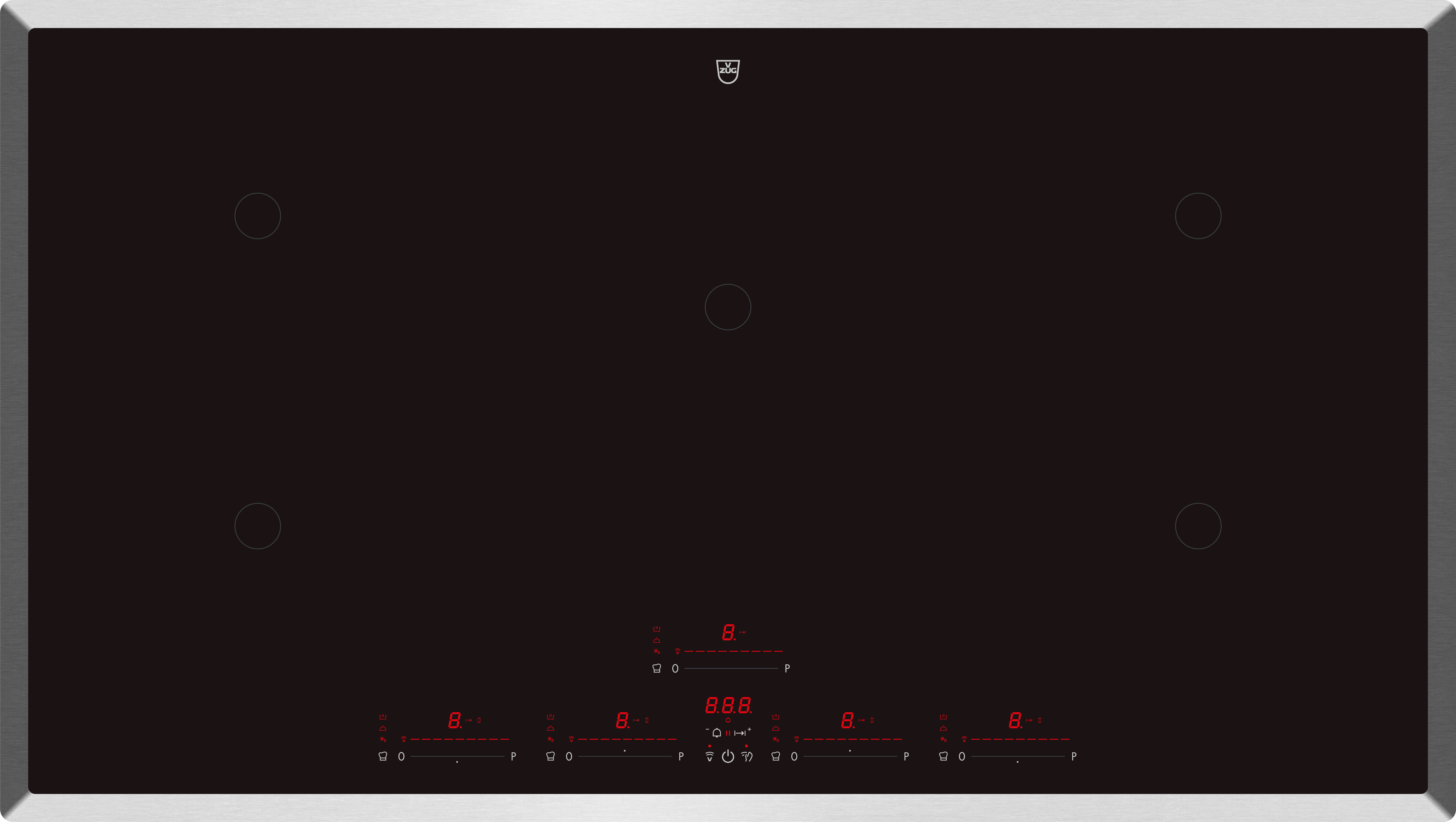 V-ZUG Induktions-Kochfeld CookTop V6000 I905, 90 cm, Chromstahl-Rahmen, 3111400001
