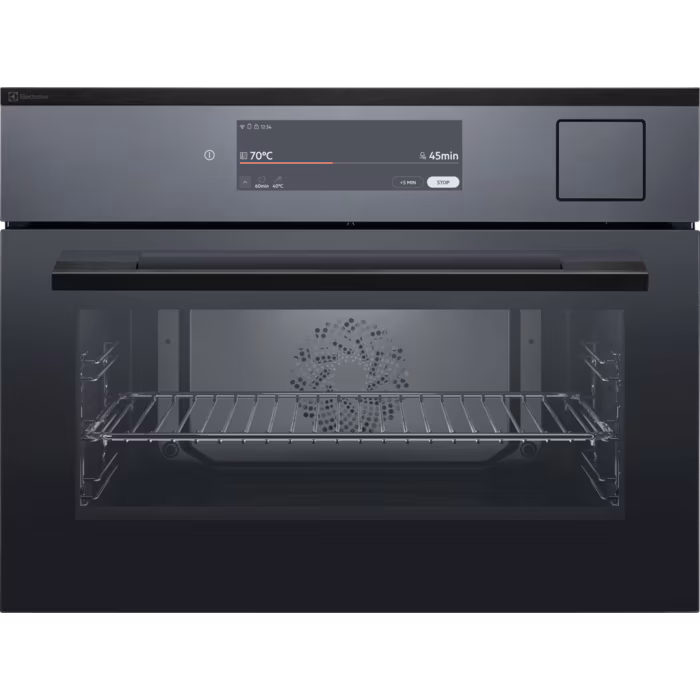 Electrolux Einbaubackofen Compact EURO Steam Multifunktions-Ofen, A++, Schwarz Spiegel, EB4PL70KSP 