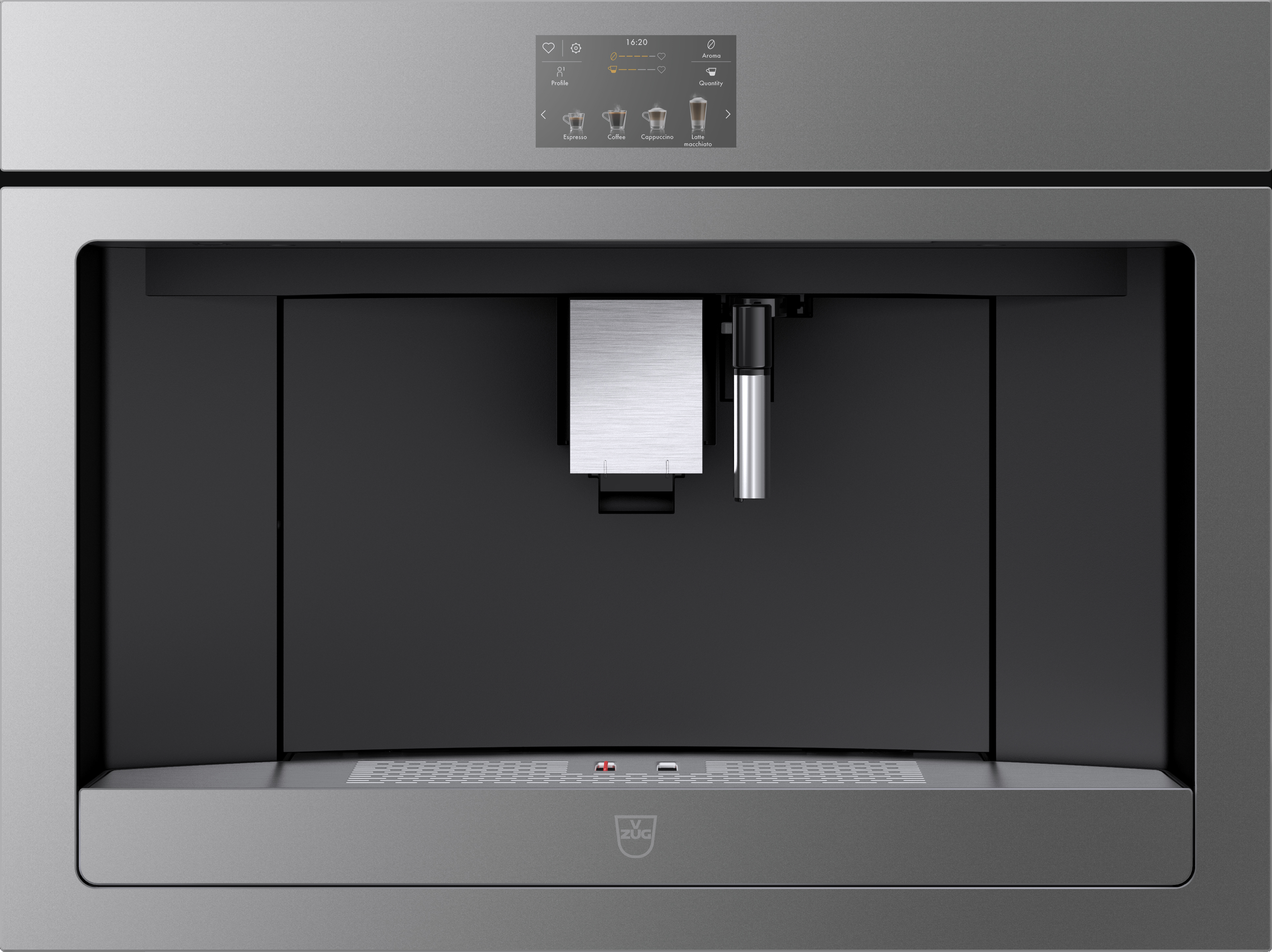 V-ZUG Kaffeevollautomat CoffeeCenter V6000 45, Spiegelglas Platinum, 2500500002 V-ZUG Kaffeevollautomat CoffeeCenter V6000 45, Spiegelglas Platinum, 2500500002