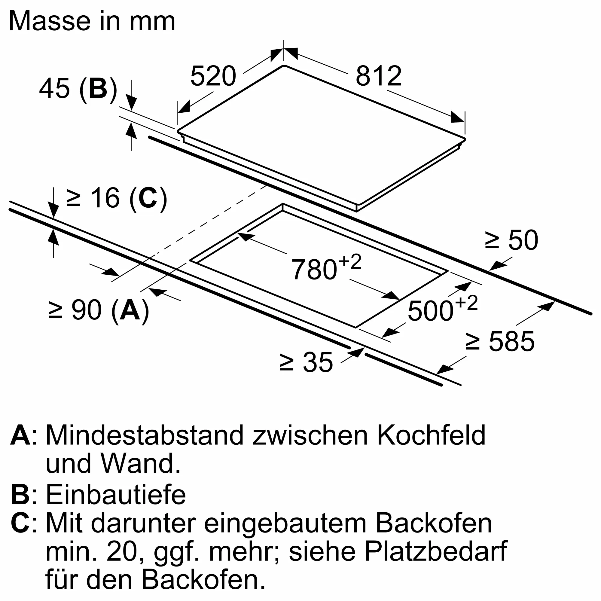 Siemens Elektrokochfeld iQ300, Glaskeramik, 80 cm, Schwarz, Mit Rahmen aufliegend, ET875LCP1C