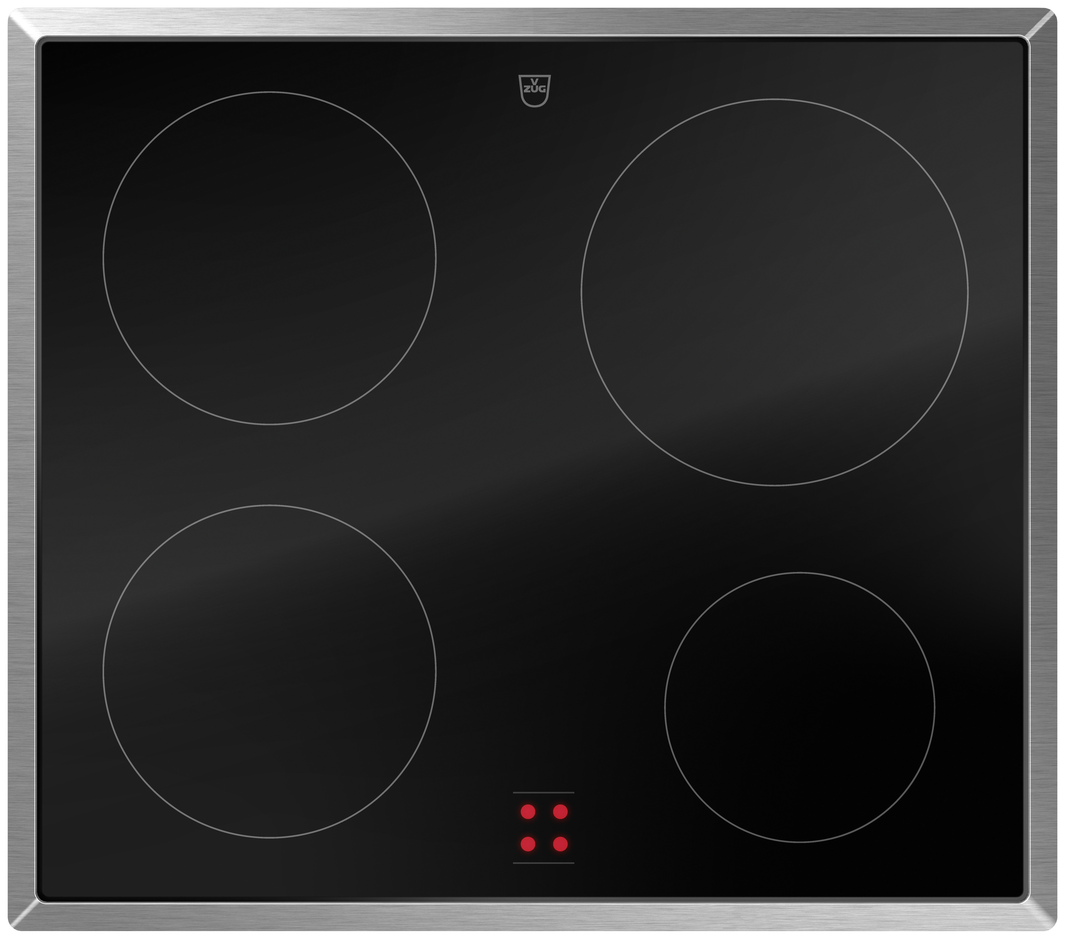 V-ZUG Kochfeld CookTop V400 E604, 60 cm, externe Bedienung, Chromstahl-Rahmen, 3116500000