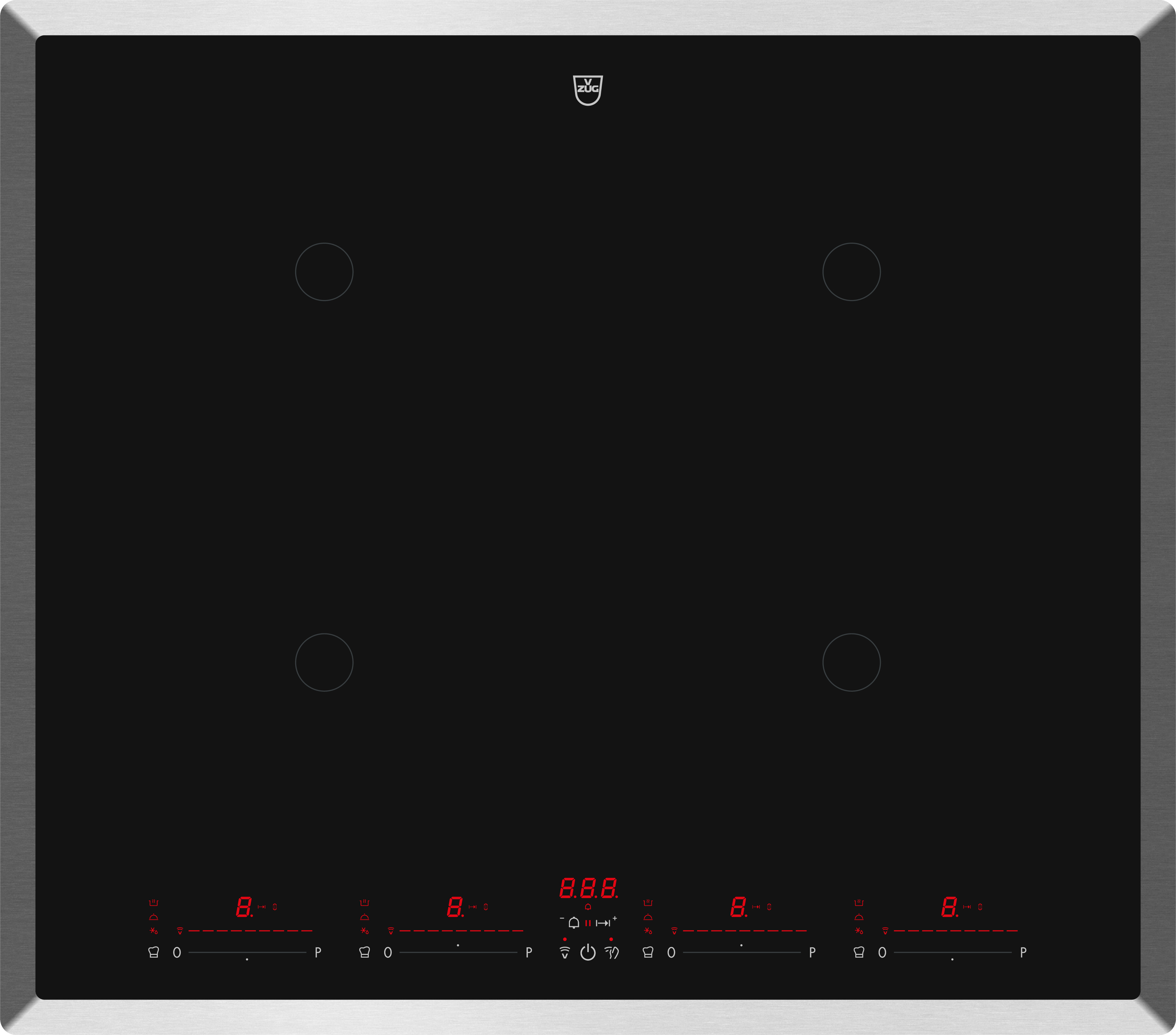 V-ZUG Kochfeld CookTop V4000 I604, 60 cm, Chromstahl-Rahmen, 3111500001