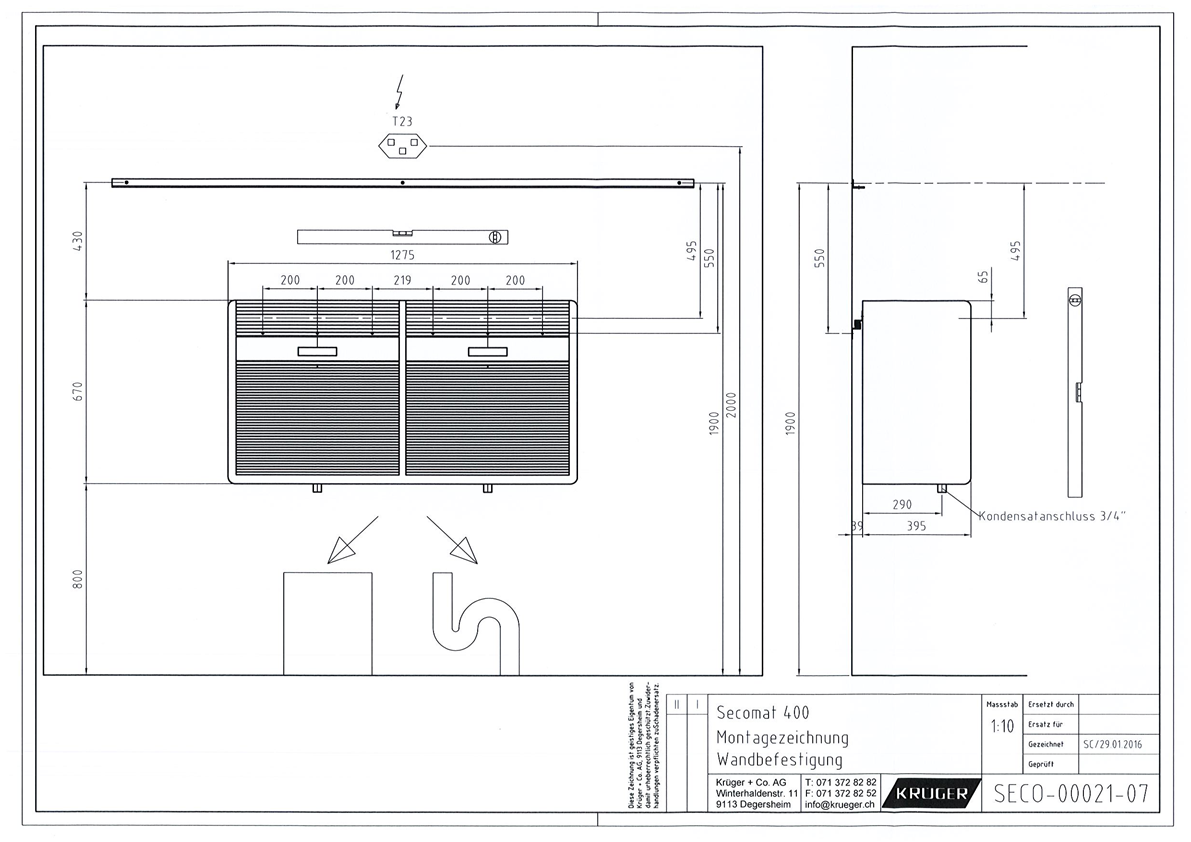 Krüger Wäschetrockner mit Zusatzheizung, für MFH & Industrie, Secomat 400 H, 380.04 