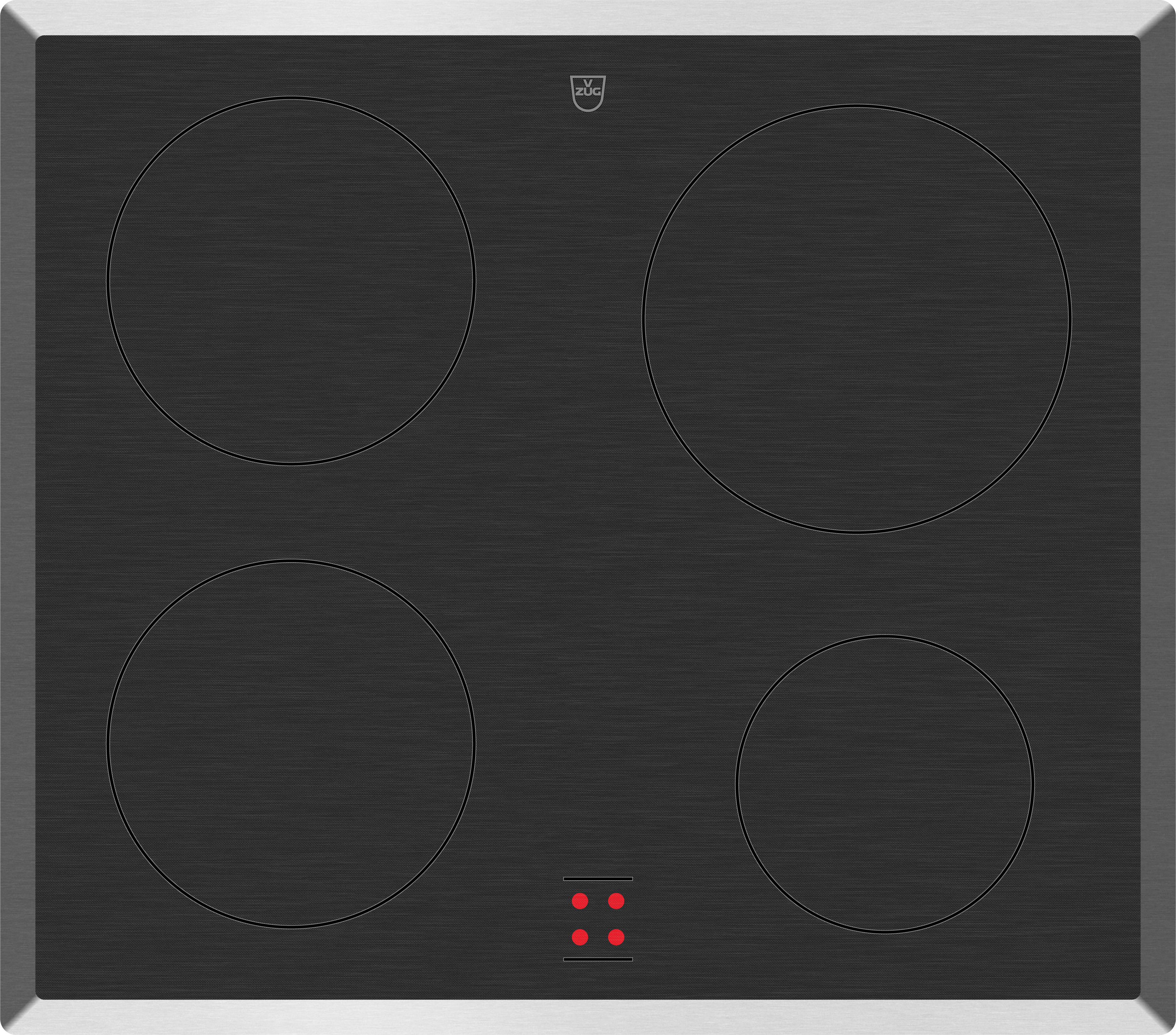 V-ZUG Kochfeld CookTop V200 E604, 60 cm, externe Bedienung, Chromstahl-Rahmen, 3112600001